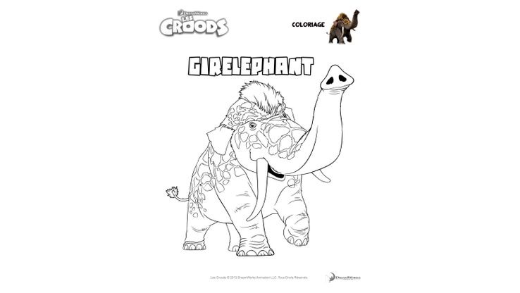 Coloriage Les Croods - Les Croods : Girelephant 