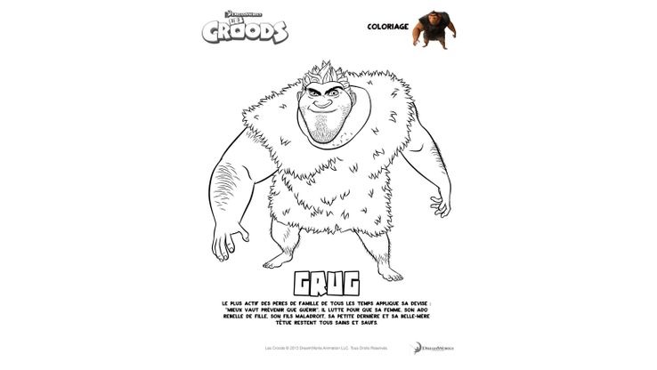 Coloriage Les Croods - Les Croods : Grug 
