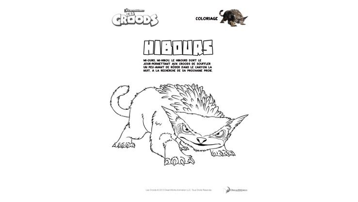 Coloriage Les Croods - Les Croods : Hibours 