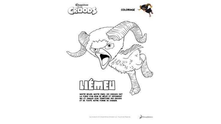 Coloriage Les Croods - Les Croods : Liémeu 