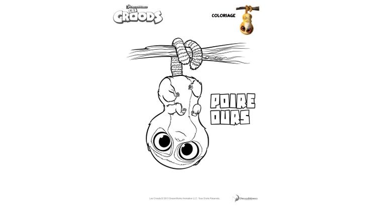 Coloriage Les Croods - Les Croods : Poire Ours 