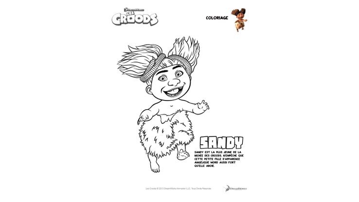 Coloriage Les Croods - Les Croods : Sandy 