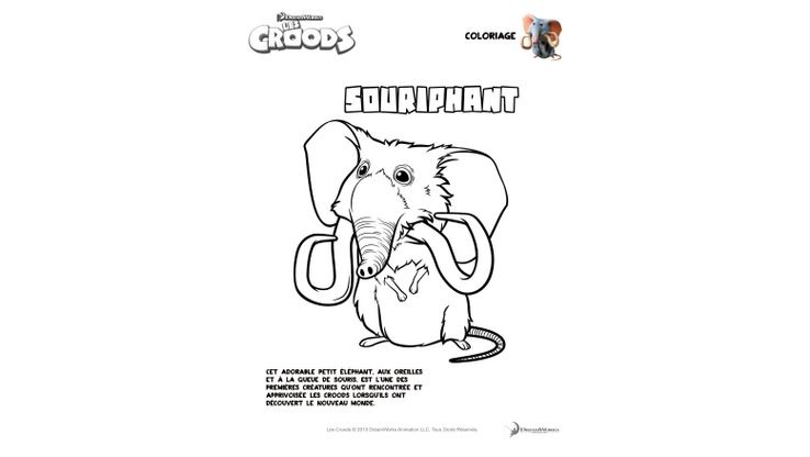 Coloriage Les Croods - Les Croods : Souriphant 