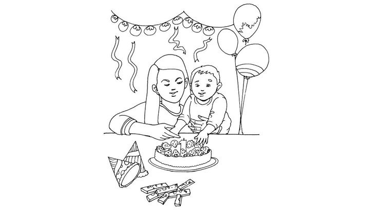 Coloriage Anniversaires - Anniversaires 6 