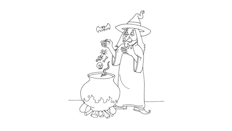 Coloriage Halloween - Halloween : la potion magique 