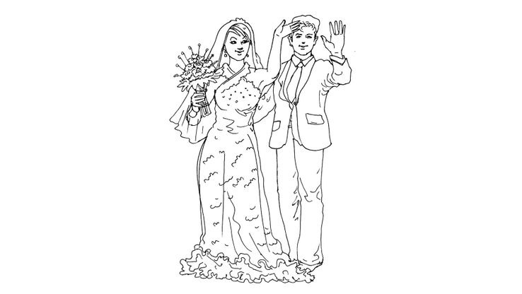 Coloriage Mariage - Mariage 10 