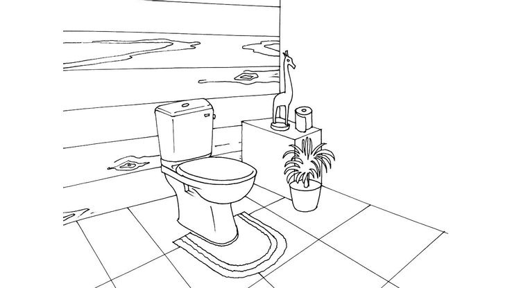 Coloriage Toilette - Toilette 12 