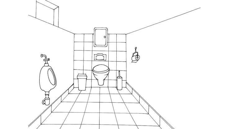 Coloriage Toilette - Toilette 3 