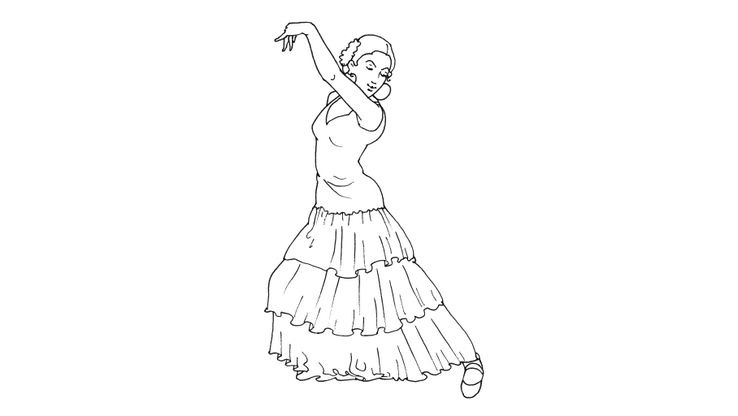 Coloriage Danseuses - Danseuse 11 