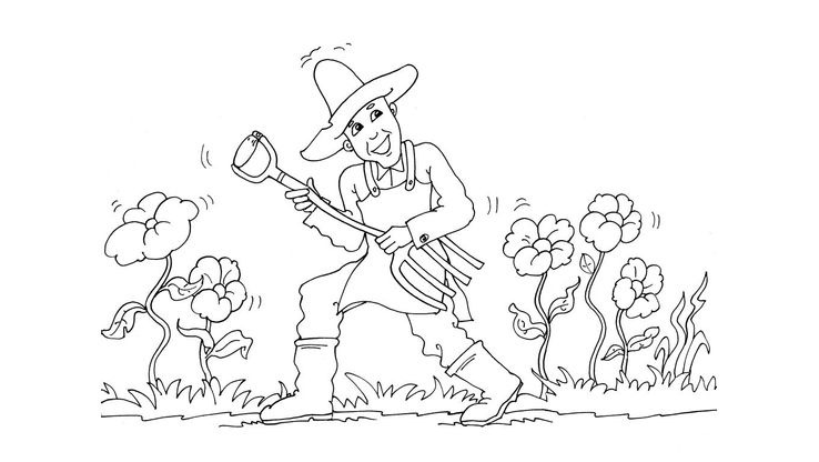 Coloriage Jardiniers - Jardinier 26 