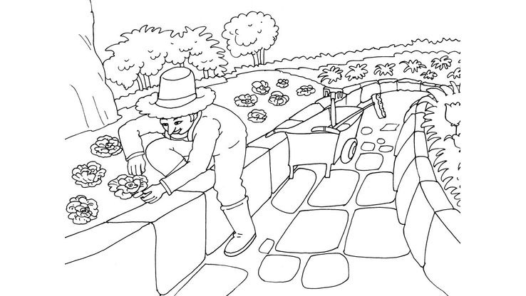 Coloriage Jardiniers - Jardinier 30 