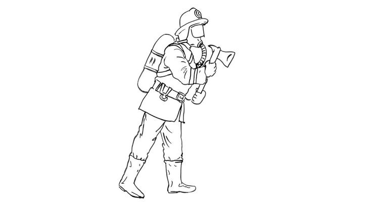 Coloriage Pompiers - Pompier 13 