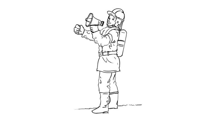 Coloriage Pompiers - Pompier 14 