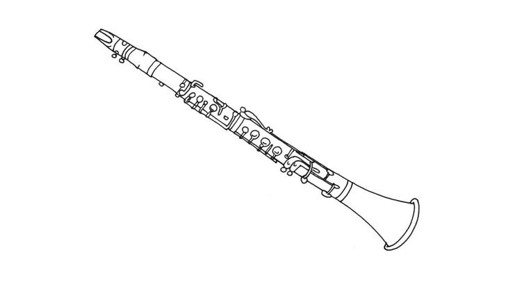 Coloriage Instruments - La clarinette 
