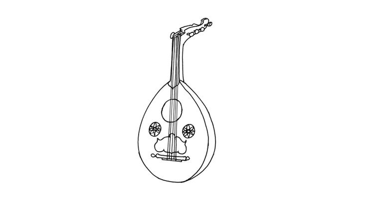 Coloriage Instruments - La mandoline 