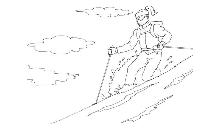 Coloriage Ski - Ski 1 