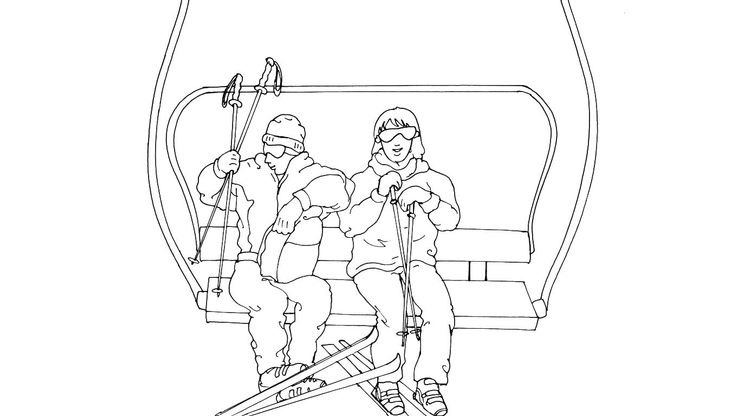 Coloriage Ski - Ski 10 