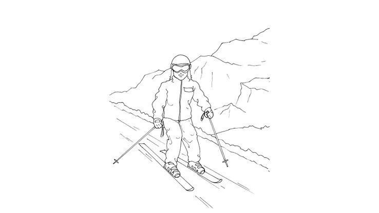 Coloriage Ski - Ski 11 