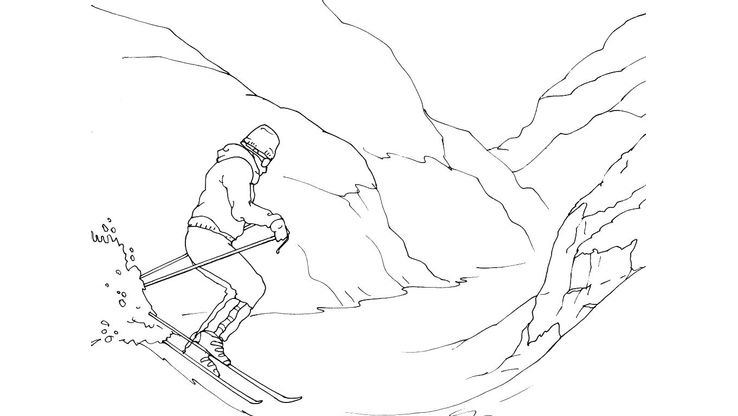 Coloriage Ski - Ski 3 