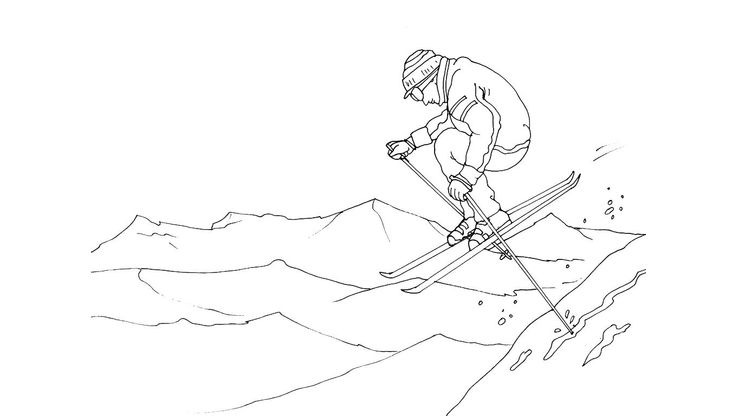 Coloriage Ski - Ski 5 