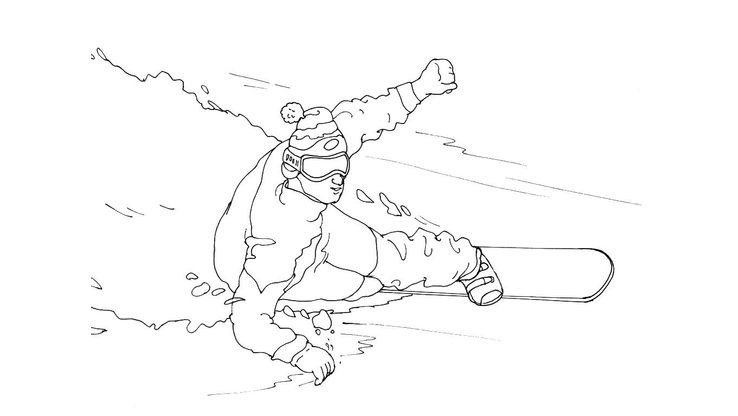 Coloriage Ski - Ski 7 