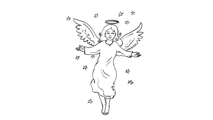 Coloriage Anges - Ange 12 