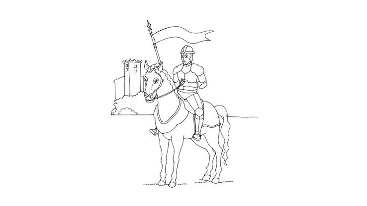 Coloriage Chevaliers - Chevalier 1 