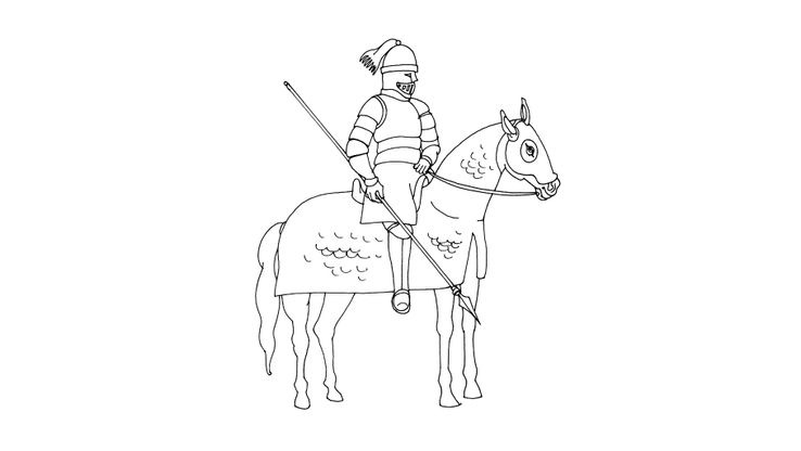 Coloriage Chevaliers - Chevalier 10 