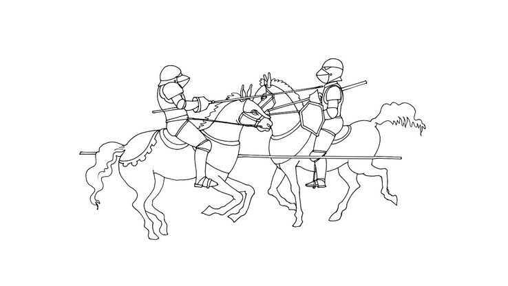Coloriage Chevaliers - Chevalier 12 
