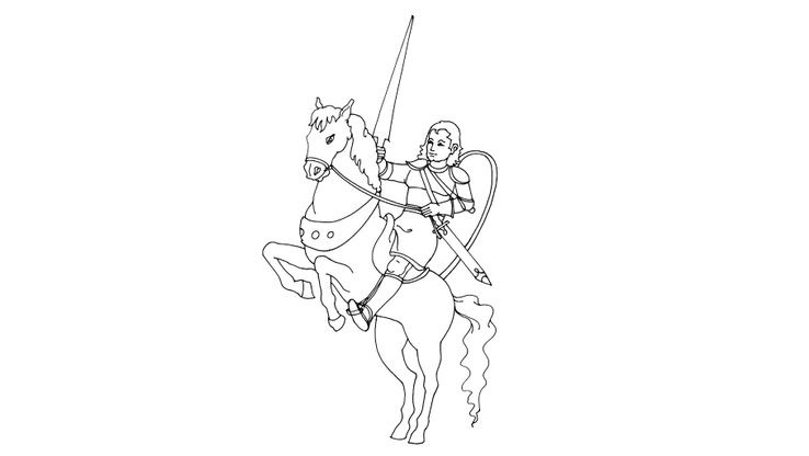 Coloriage Chevaliers - Chevalier 13 