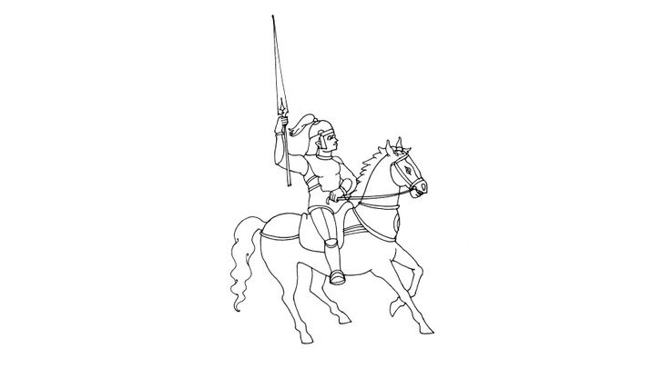 Coloriage Chevaliers - Chevalier 14 