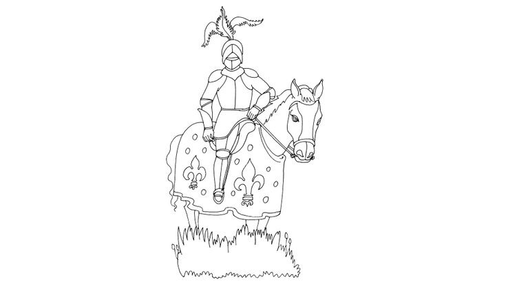 Coloriage Chevaliers - Chevalier 15 