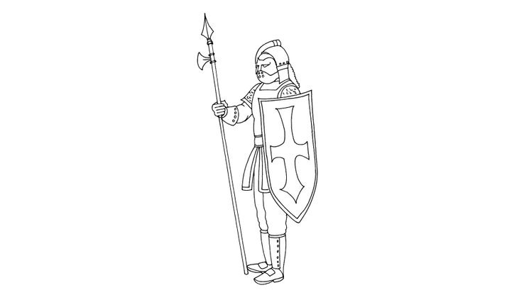 Coloriage Chevaliers - Chevalier 2 