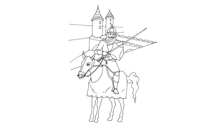 Coloriage Chevaliers - Chevalier 3 
