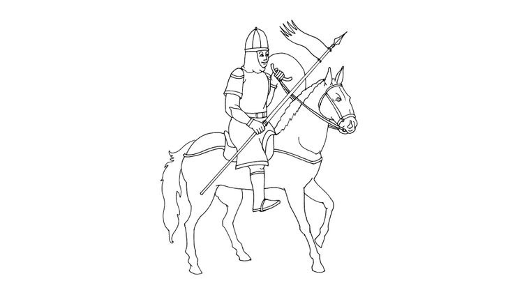 Coloriage Chevaliers - Chevalier 4 