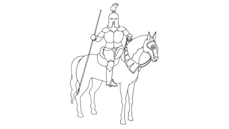 Coloriage Chevaliers - Chevalier 5 