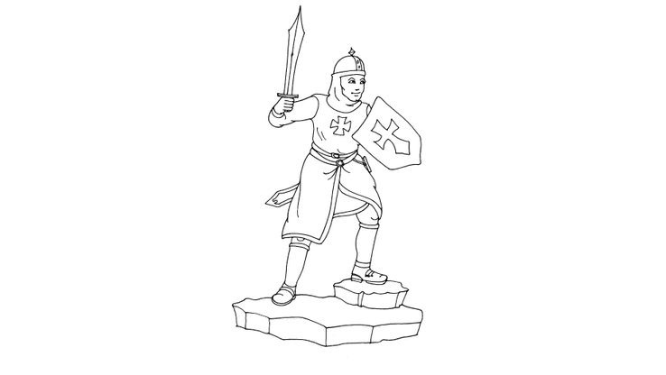 Coloriage Chevaliers - Chevalier 6 