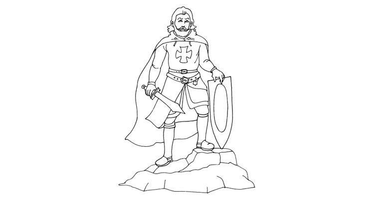 Coloriage Chevaliers - Chevalier 7 
