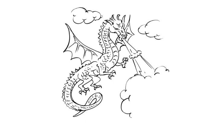 Coloriage Dragons - Dragon 8 