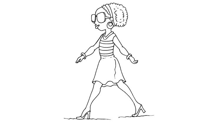 Coloriage Enfants filles Afrique - Petite africaine 28 