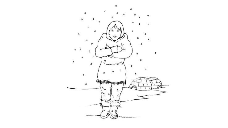 Coloriage Enfants filles Inuit - Petite fille inuit 10 