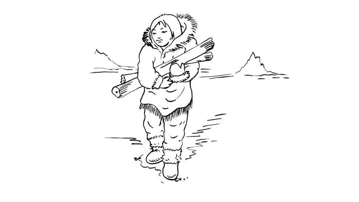 Coloriage Enfants filles Inuit - Petite fille inuit 14 