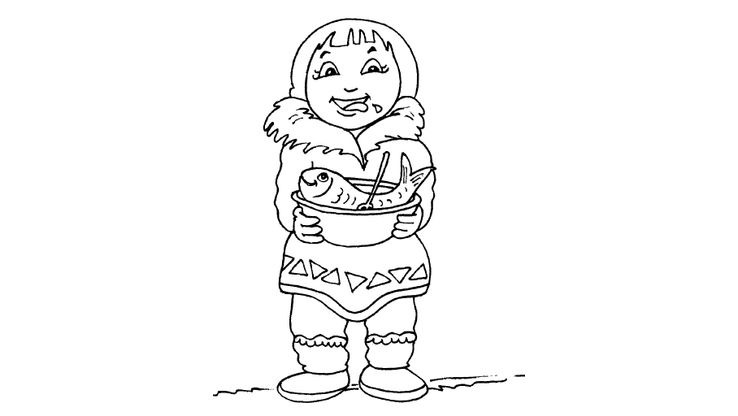 Coloriage Enfants filles Inuit - Petite fille inuit 28 