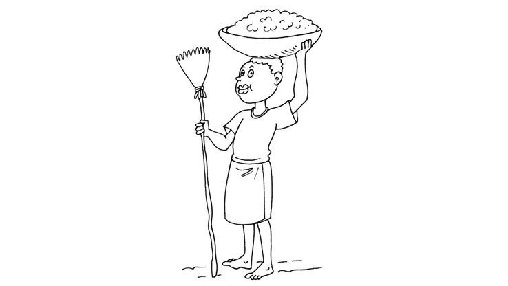Coloriage Enfants garçons Afrique - Petit africain 28 