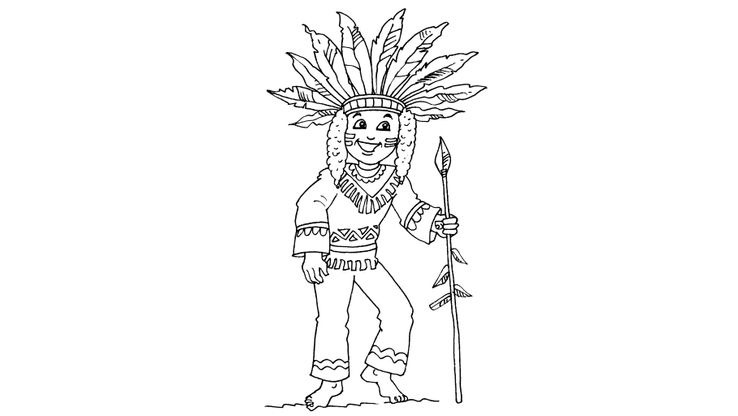 Coloriage Enfants garçons Indien - Petit indien 23 
