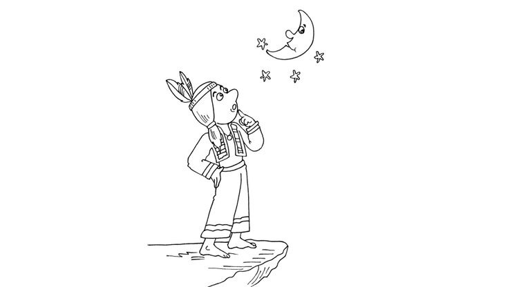 Coloriage Enfants garçons Indien - Petit indien 30 