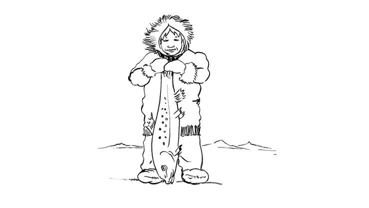Coloriage Enfants garçons Inuit - Petit inuit 13 