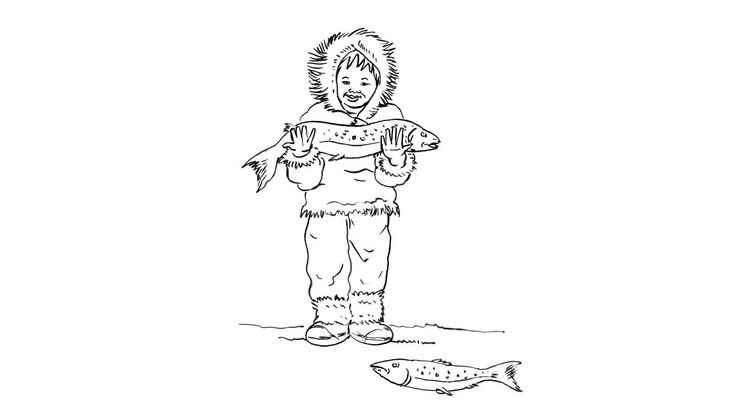 Coloriage Enfants garçons Inuit - Petit inuit 14 