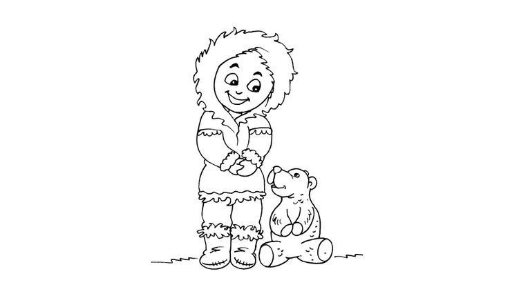 Coloriage Enfants garçons Inuit - Petit inuit 28 