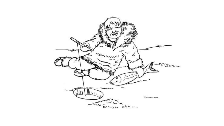 Coloriage Enfants garçons Inuit - Petit inuit 7 